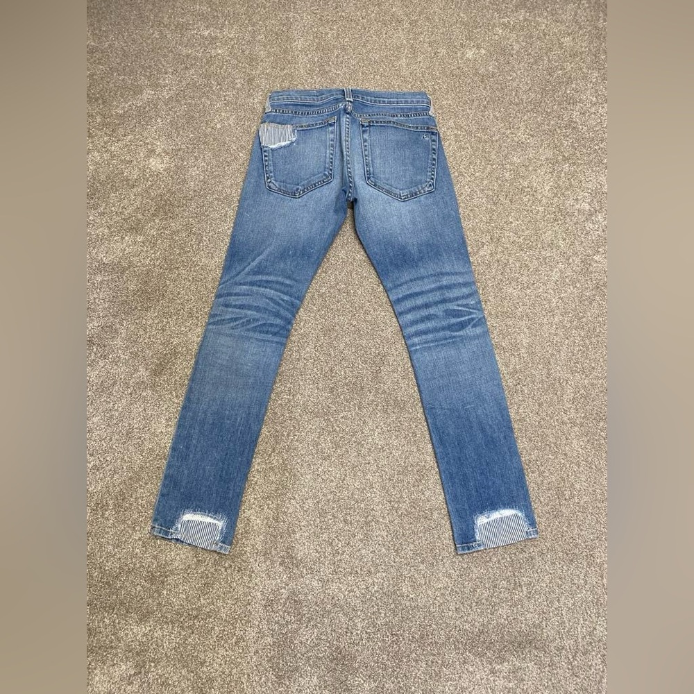 rag & bone TOMBOY Distressed Patched Jeans Ludlow women’s sz 23 stretch denim